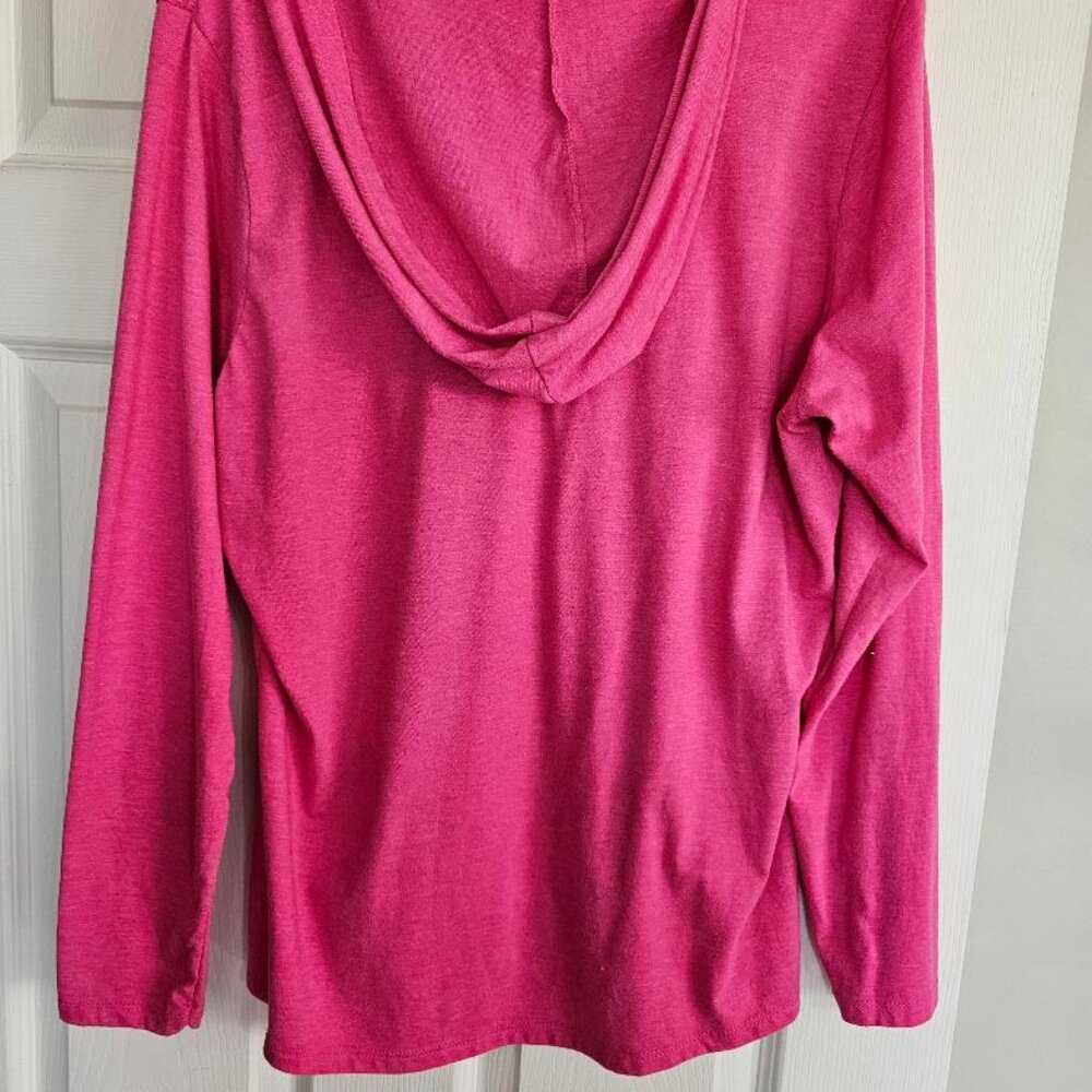 BEACH DIST RICT Resting Beach Face Hoodie tunic shirt coverup Hot Pink sz XL - Picture 3 of 9
